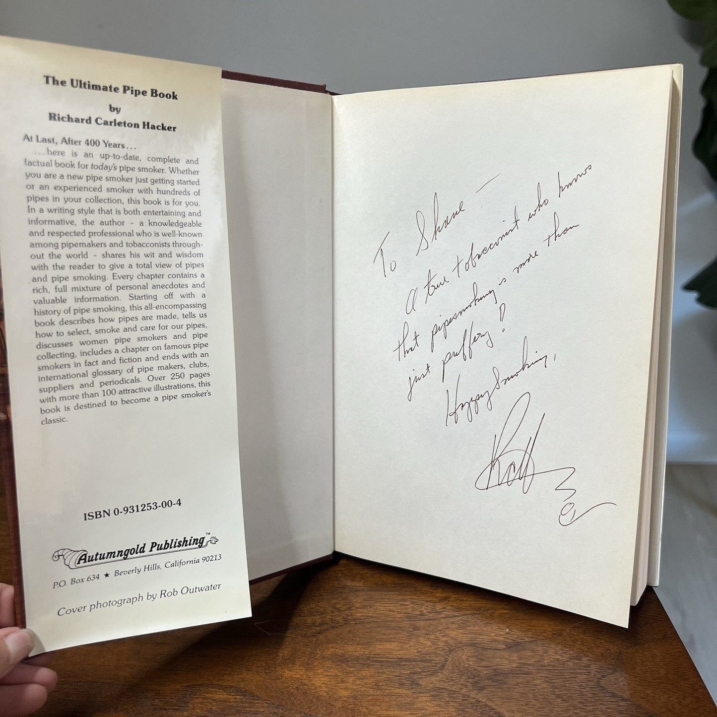 Signed 1st Edition Ultimate Pipe Book 1st Print Richard Carleton Hacker 1984 HC
