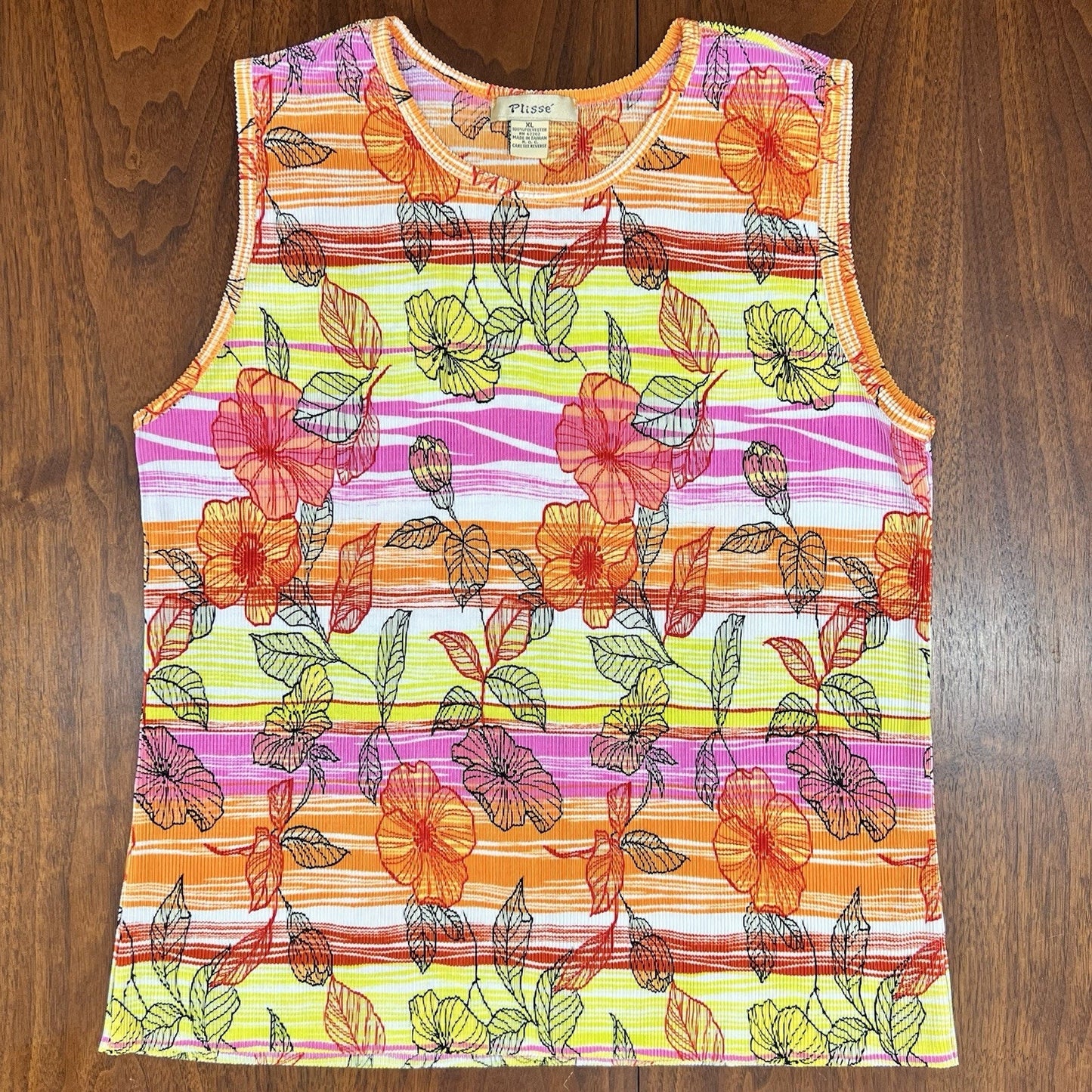 Vintage Lot Of 4 Plissé & Nicola Pleats Crinkle XL Sleeveless Tops Y2K Unique