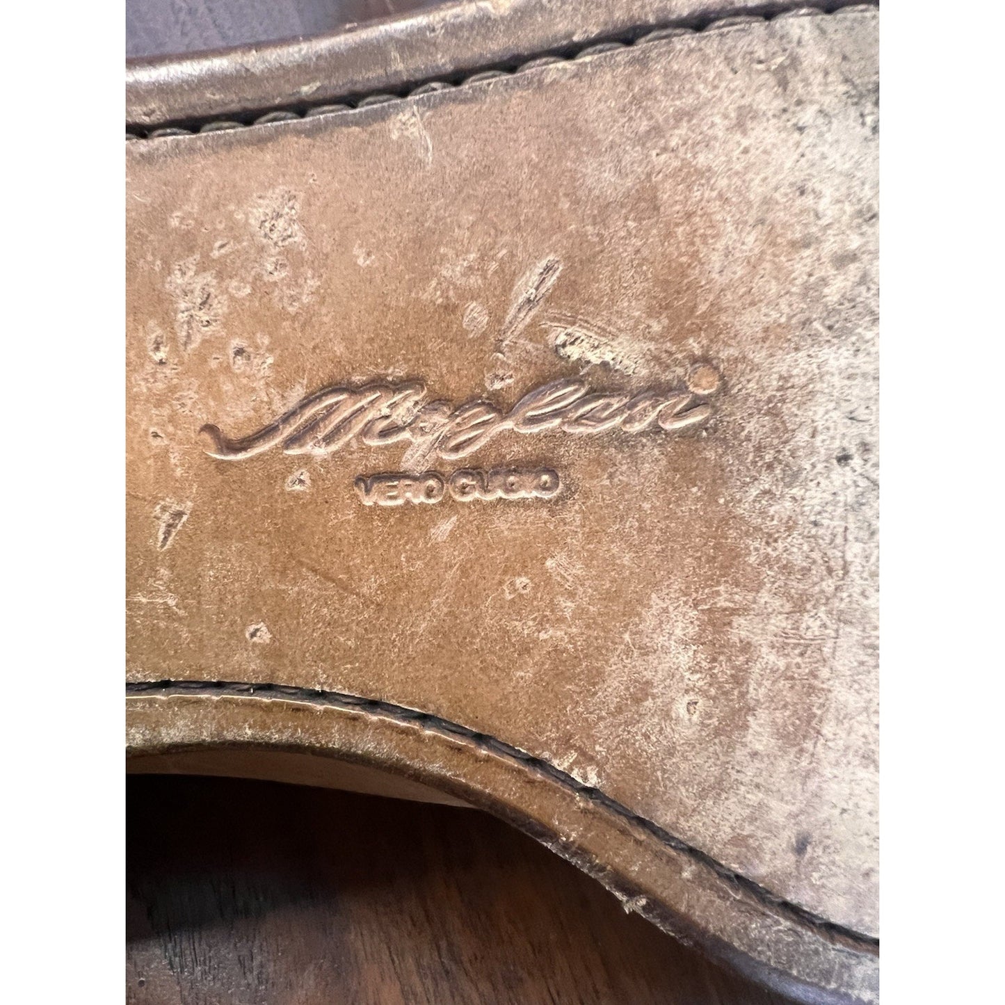 Mezlan Maranello Sz10 M Tan Calfskin Leather Braided Trim Square Toe Derby Shoes