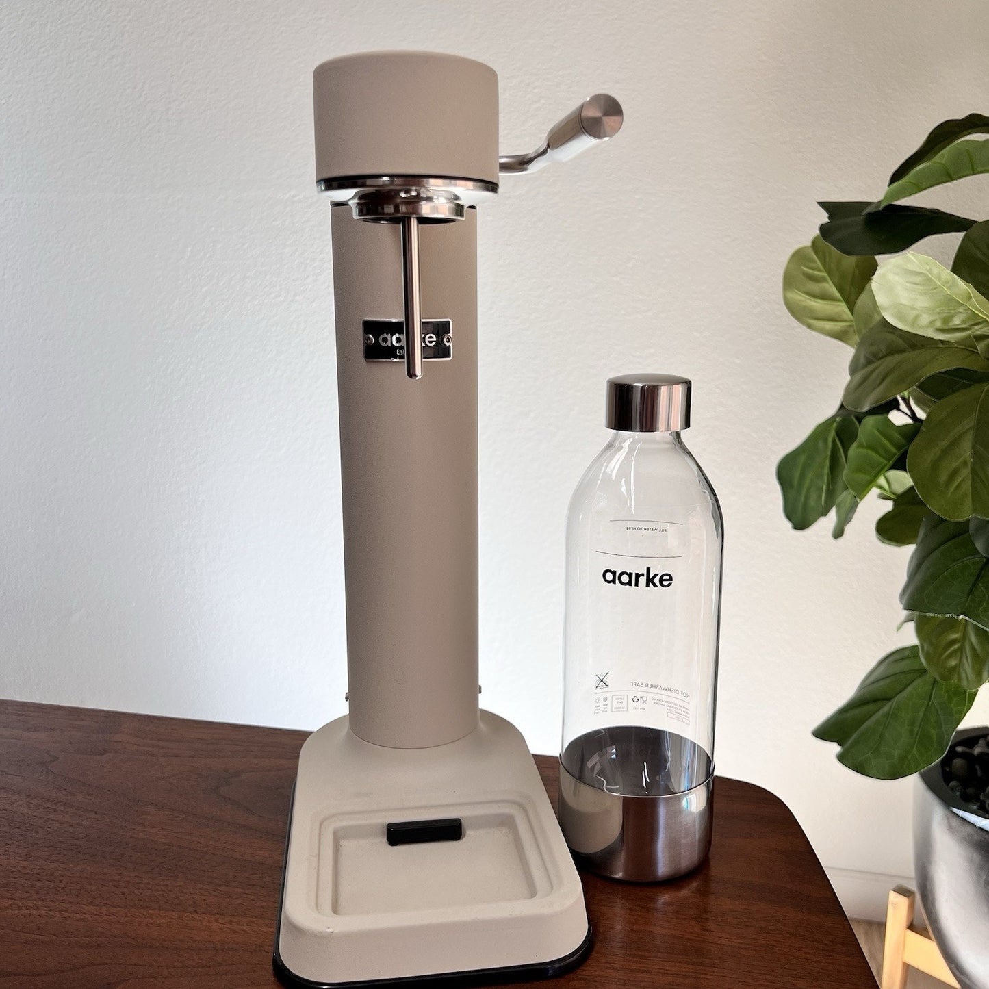 Aarke Carbonator 3 Sparkling Water Maker Sand Matte Bottle Cordless Minimalist