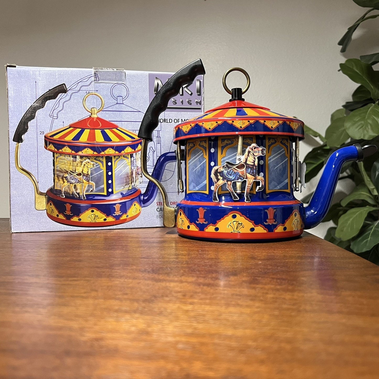 MKI Kamenstein ‘World of Motion’ Steam Driven Tea Kettle Carousel Original Box