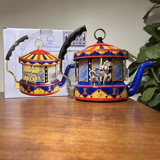 MKI Kamenstein ‘World of Motion’ Steam Driven Tea Kettle Carousel Original Box