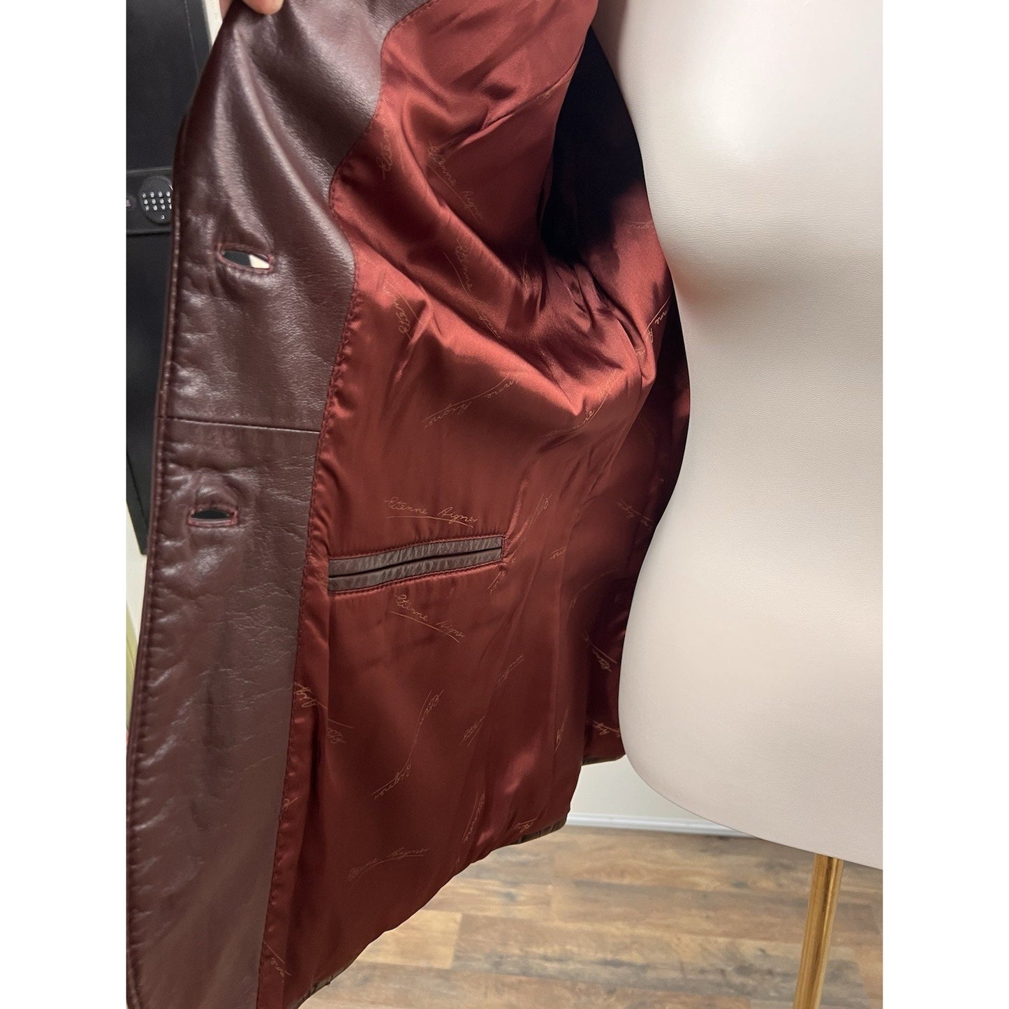 1970’s Vintage Etienne Aigner Oxblood Leather Blazer Jacket Women’s Size 16