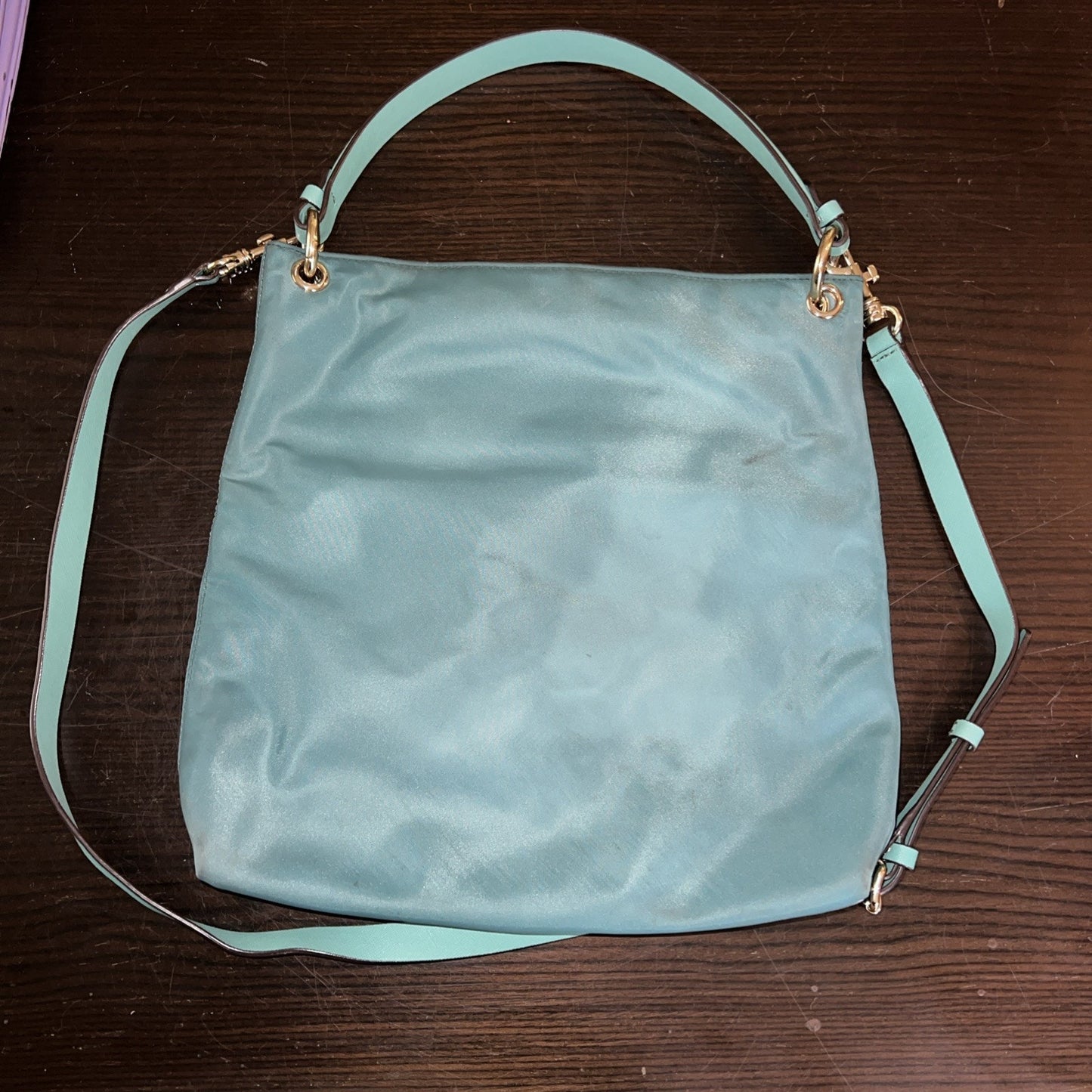 Henri Bendel Jetsetter Crossbody Shoulder Bag Teal 13x13