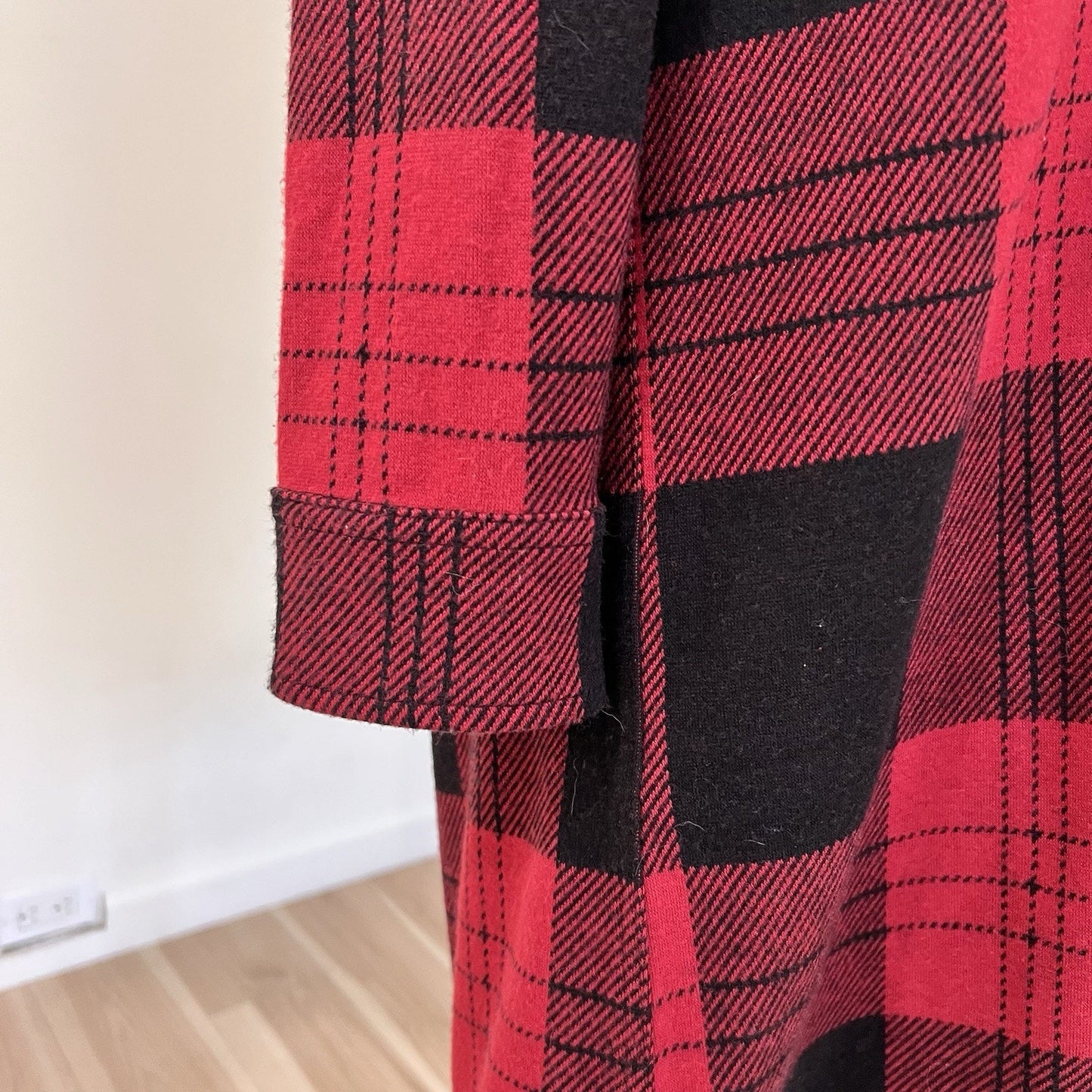 Faherty XS Legend Sweater Dress Buffalo Plaid Button Front Long Sleeve Cozy