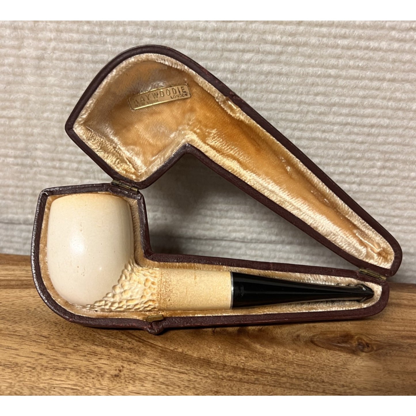 Vintage Kaywoodie Block Meerschaum Estate Pipe & Marriage Case