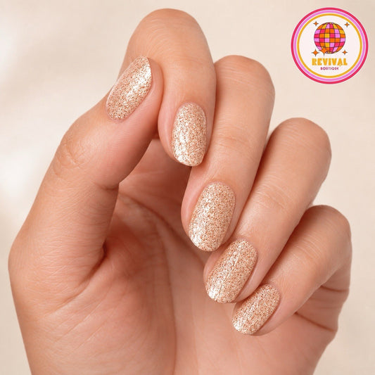 Mojave Gold Color Street 16 Nail Polish Strips FMG207 Glitter Clean Girl Shimmer