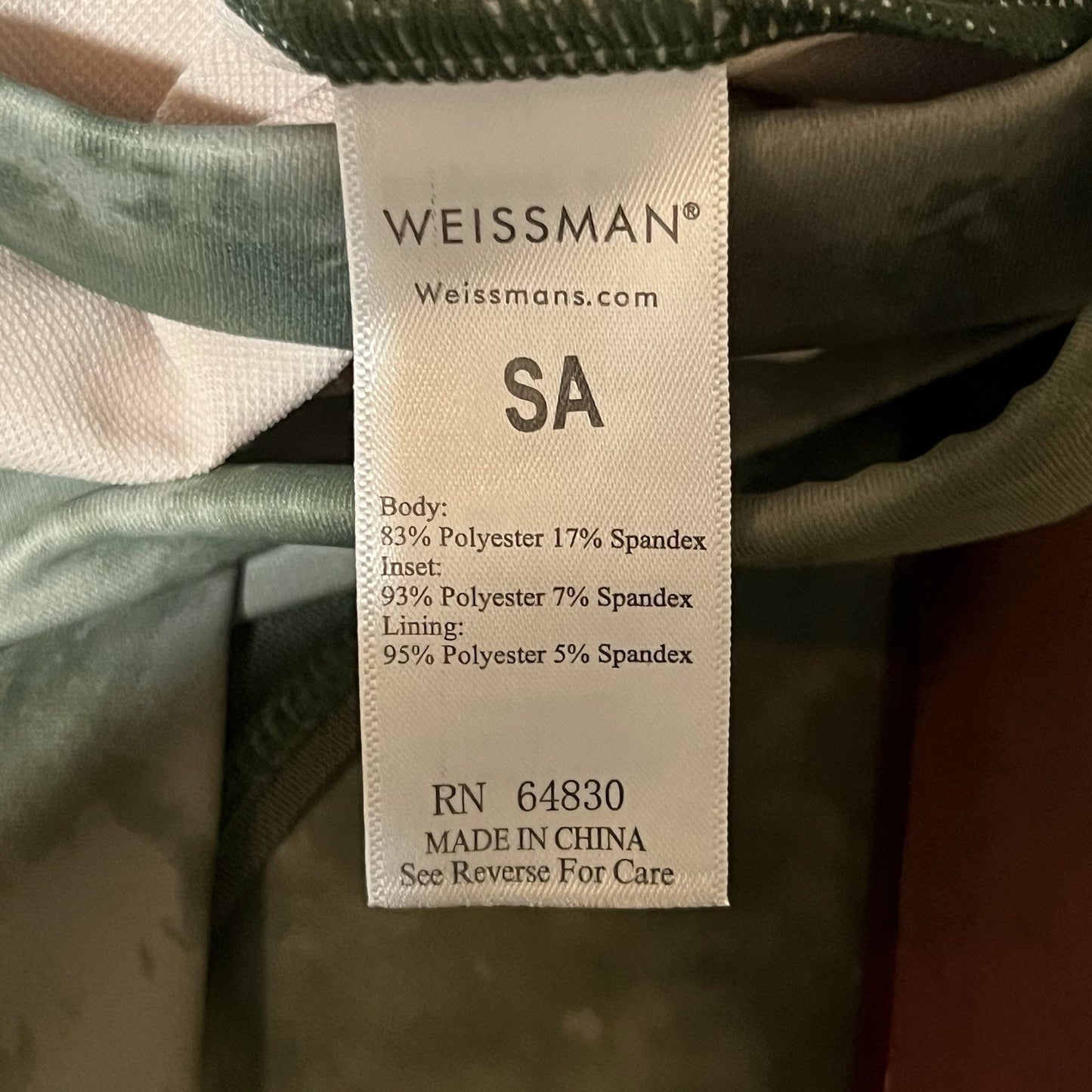 Weissman Elite Adult 4-6 Dance Costume The Arena 14447 Green Tie Dye Unitard