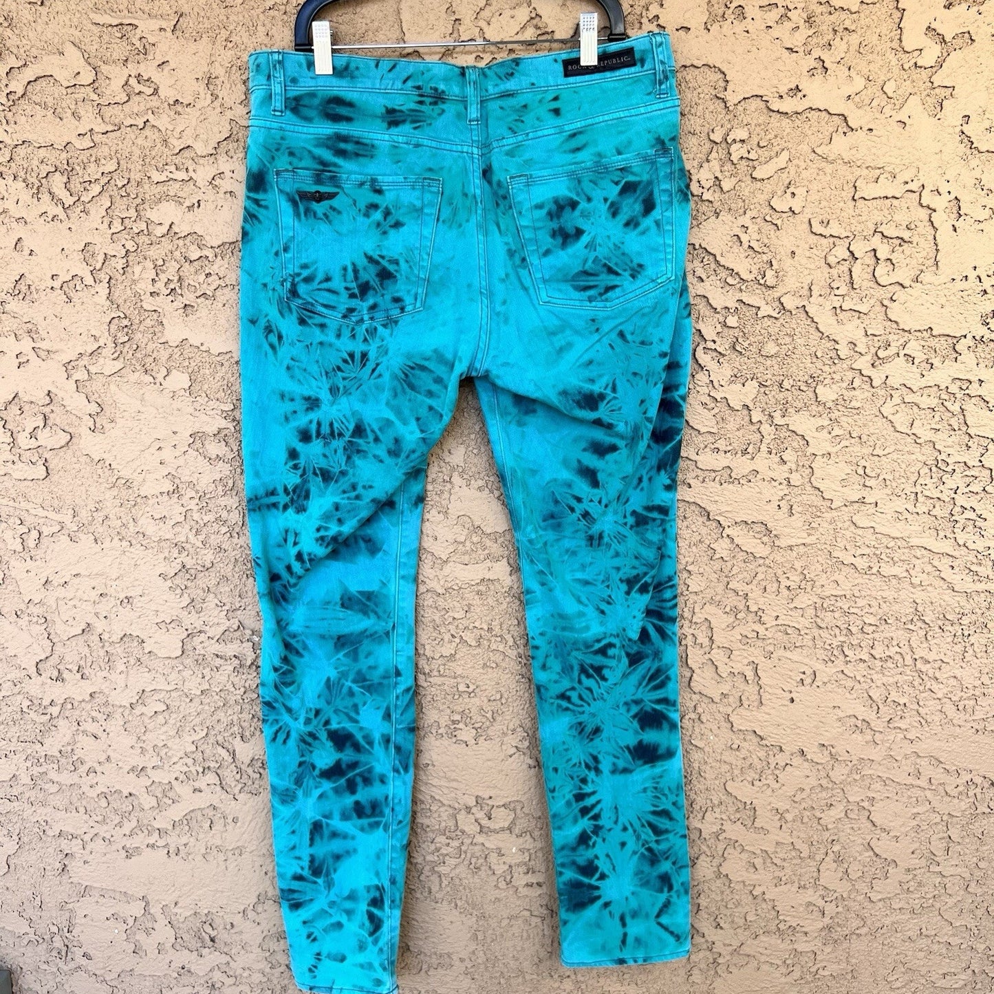 Rock Republic Berlin Tie Dye Jeans 14M 35” Skinny Jean Hippy Festival Funky