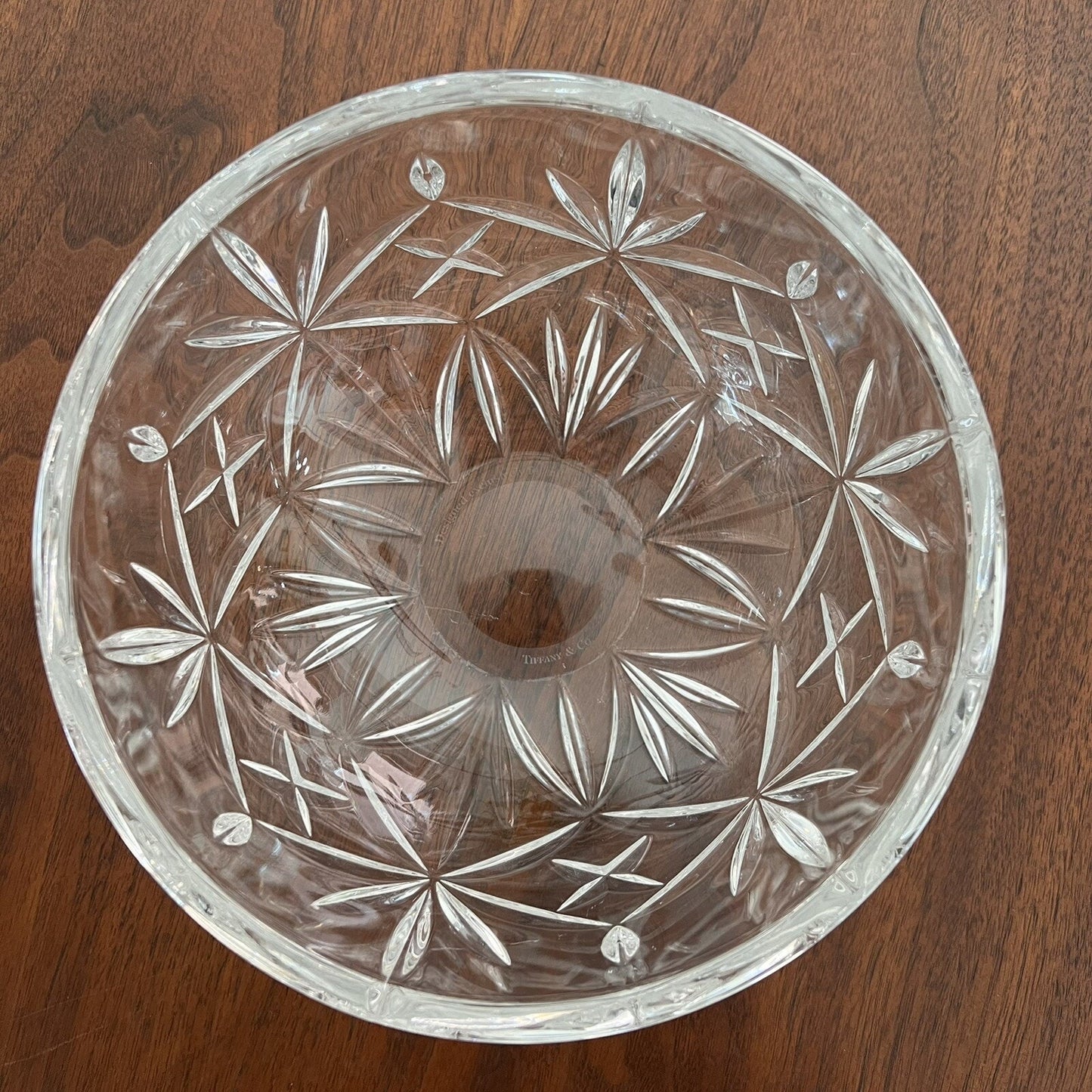 Tiffany & Co. Crystal Glass Serving Bowl Designed Exclusively for Enterprise 8”