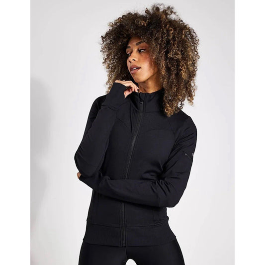 Alo Yoga Contour Jacket (M) Black Full Zip Thumbhole Athletic Track