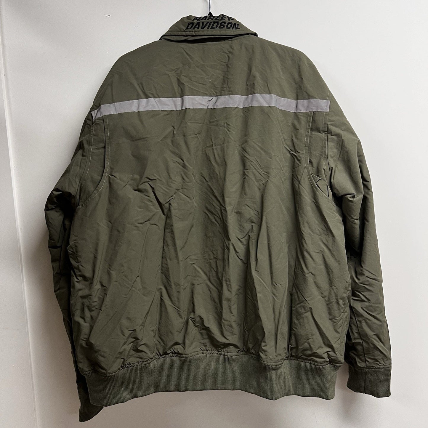 NWT Harley Davidson 2XL Garage Jacket Coat Removable Vest Green Reflective