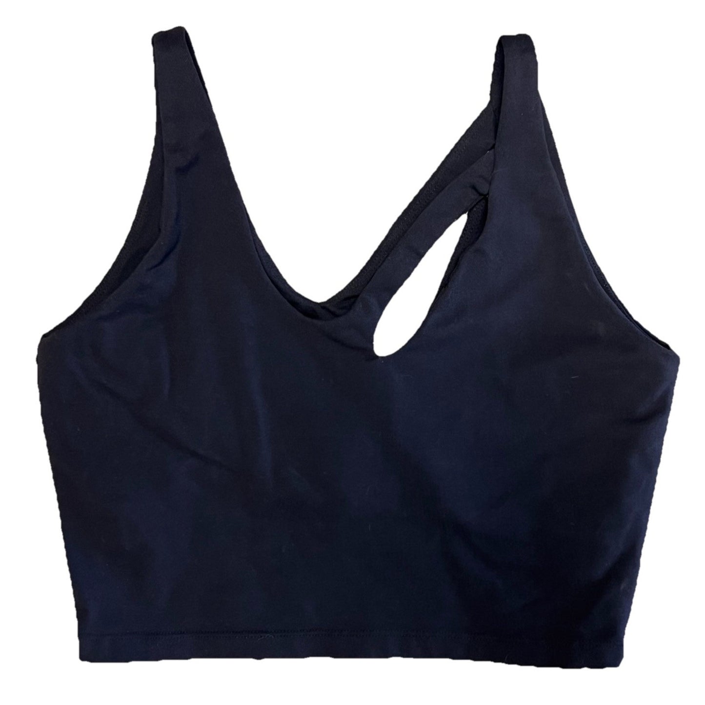 KIRAGRACE Crop Shelf Sports Bra (M) Asymmetric Keyhole Black Lined Sexy