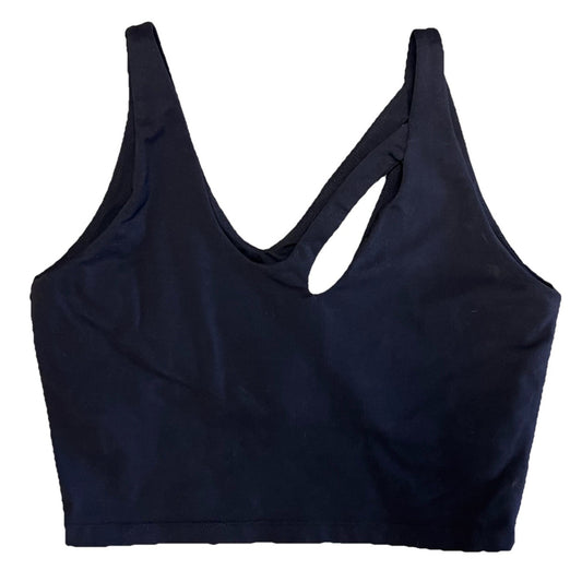 KIRAGRACE Crop Shelf Sports Bra (M) Asymmetric Keyhole Black Lined Sexy