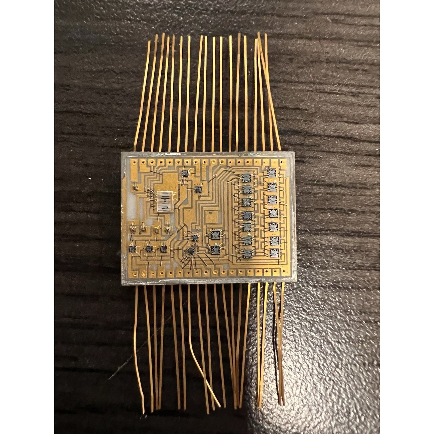 Rare Vintage Thin-Film Hybrid IC Multi-Chip Module Gold Wire Bonds Display Piece