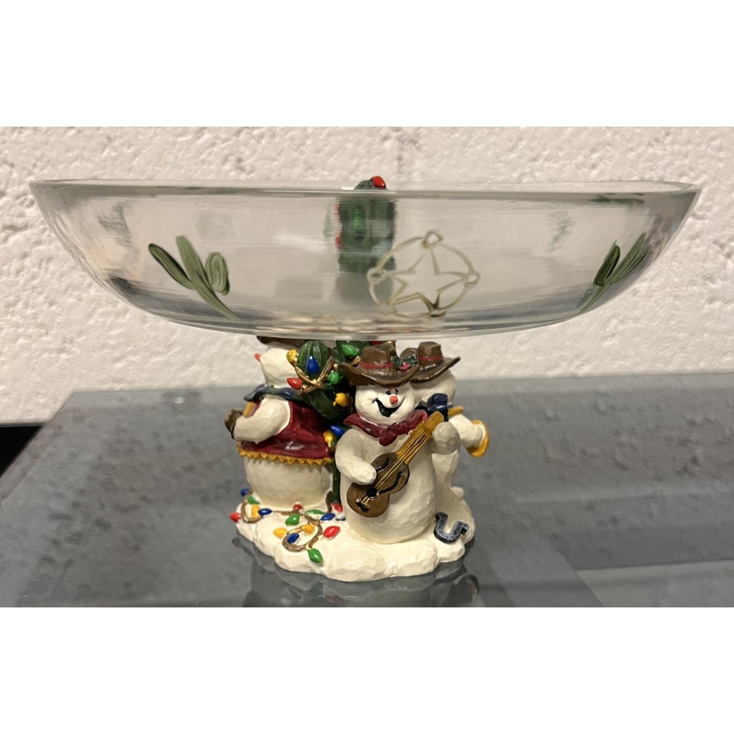 Sonoma Life+Styles SW Snowman Christmas Ceramic & Glass Painted Candy Dish