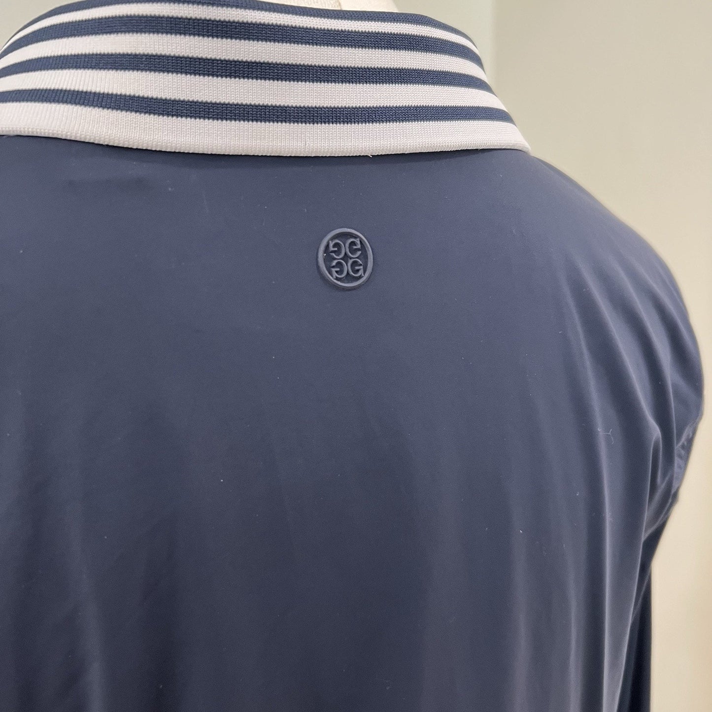 G/Fore Women's (M) Long Sleeve 1/4 Zip Polo Blue Silky Tech Retro Lightweight