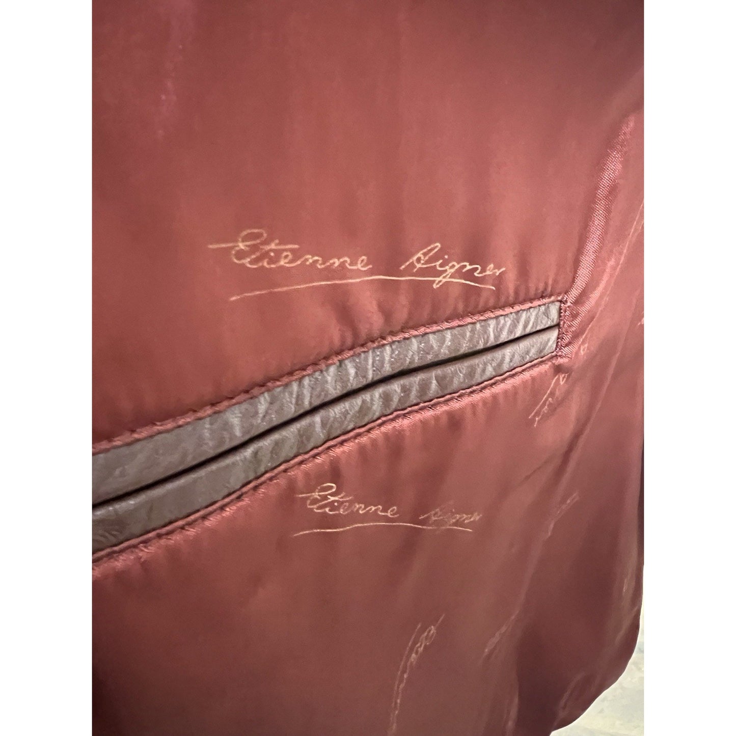1970’s Vintage Etienne Aigner Oxblood Leather Blazer Jacket Women’s Size 16