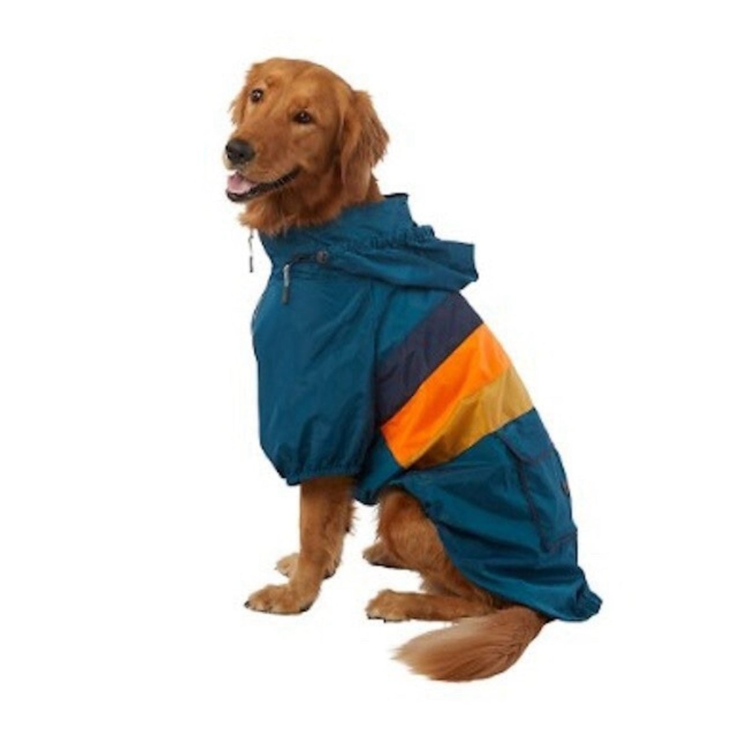 Arcadia Trail LARGE Hooded Windbreaker Jacket Dog Puppy Blue Packable Retro