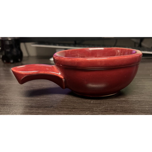 McCoy Pottery Red Heinz MCM Soup Bowl with Handle