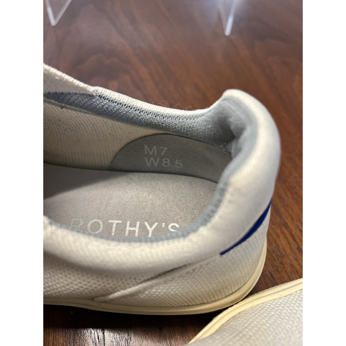 Rothy's RS02 Sneaker Womens 8.5 Mens 7 Bone Off White Knit Lace Up Low Top Tech