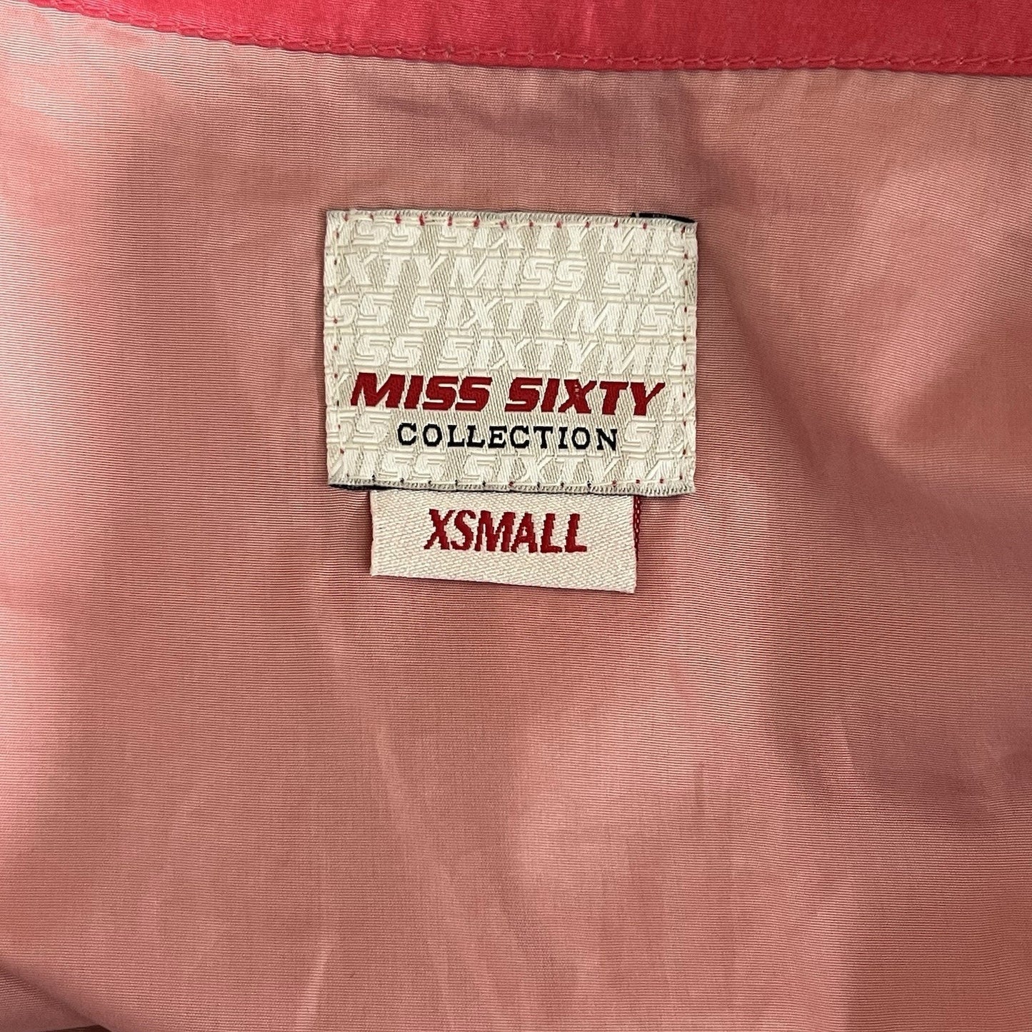 Miss Sixty XS Moto Jacket Windbreaker Y2K Pink Ombré Iconic McBling Eurotrash