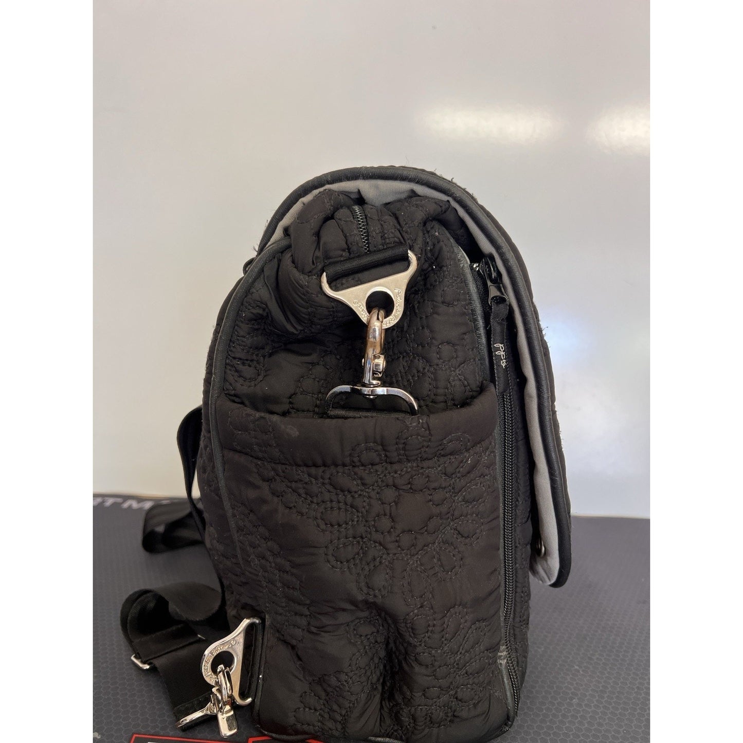 PETUNIA PICKLE BOTTOM Black Quilted Boxy Backpack, Diaper Bag
