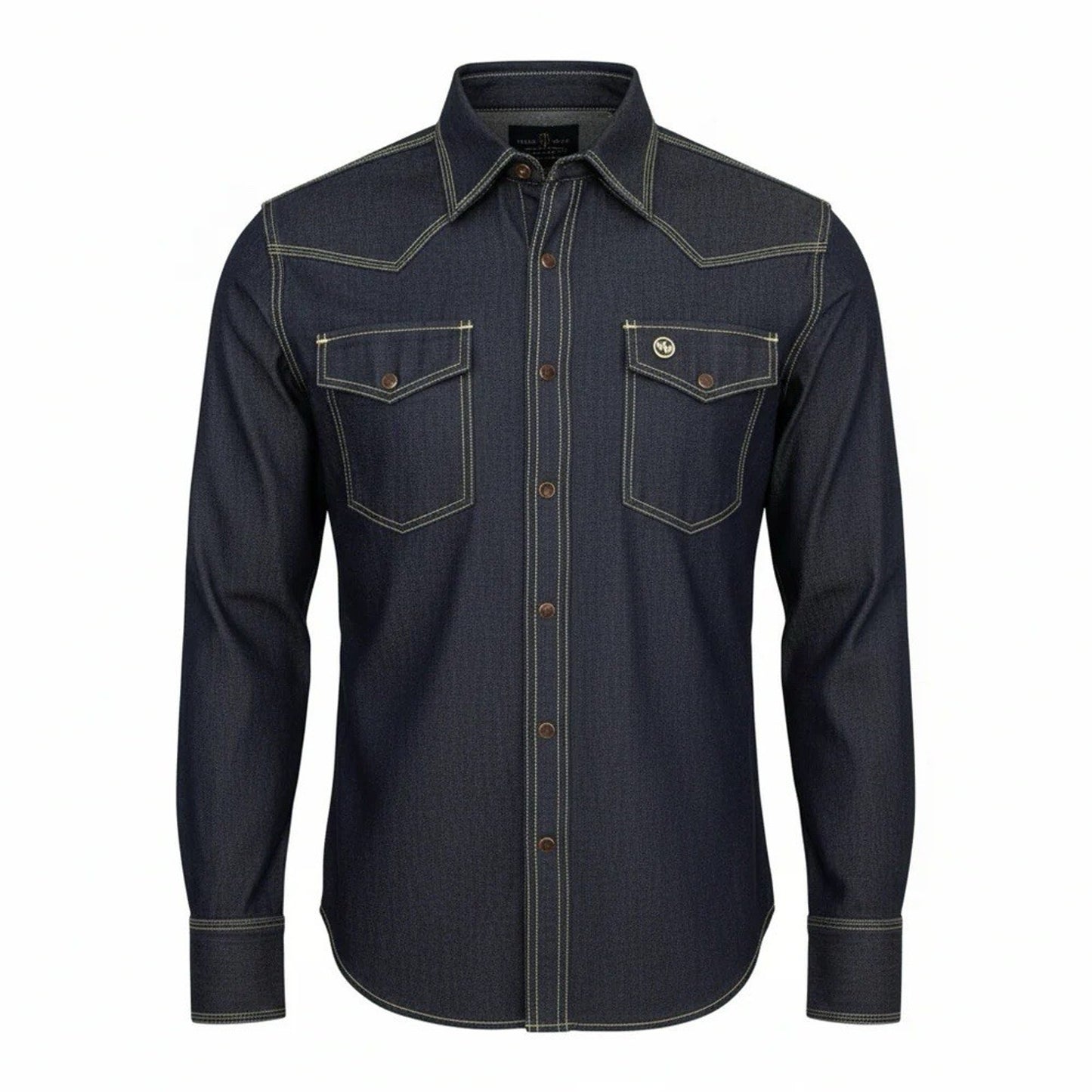 Western Welder (M) Classic Work Shirt Denim Triple Stitched Pearl Snap Yoke