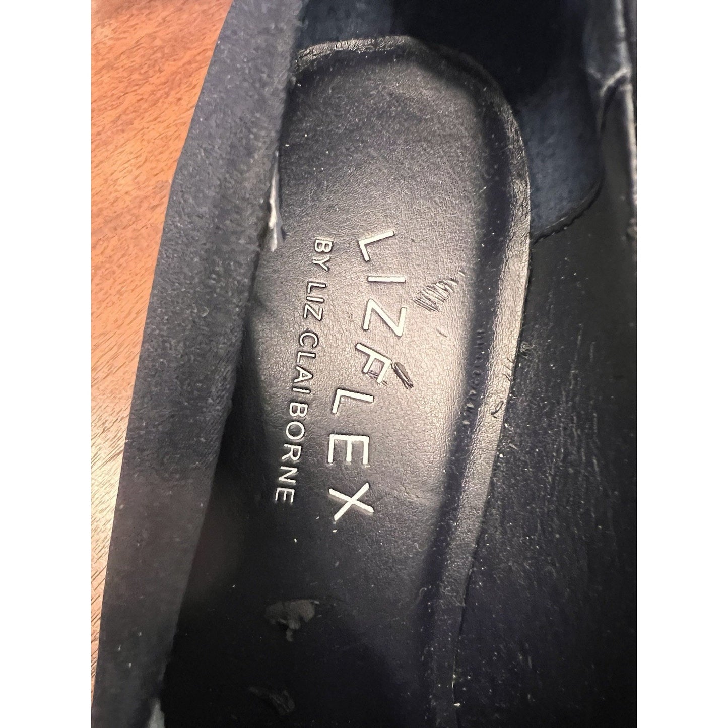 NEW LizFlex Liz Claiborne Entice Stretch Pump Black Sz 7 Square Toe Mid Heel
