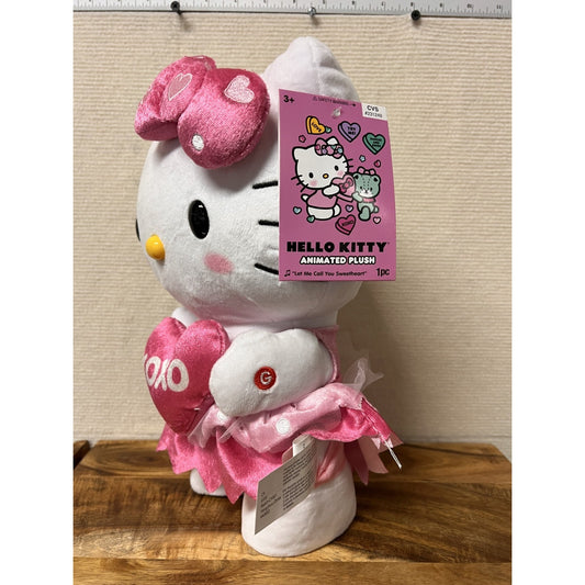 NWT Sanrio Hello Kitty Animated Sidestepper XOXO 2024 Valentine's Day Plush Toy