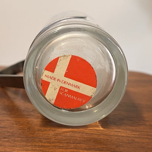 Danish Scanmalay Stainless Steel & Glass Irish Coffee Hot Toddy Mugs MCM Vintage
