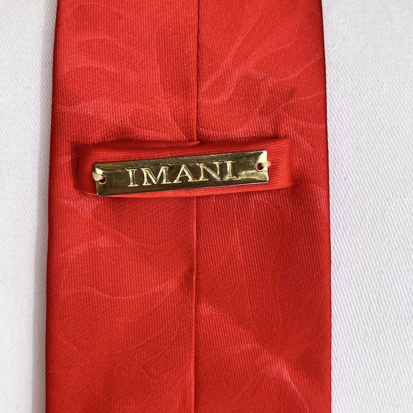 Imani Uomo Tie Bright Red Embossed Texture Floral 60x3.5 Classic Necktie
