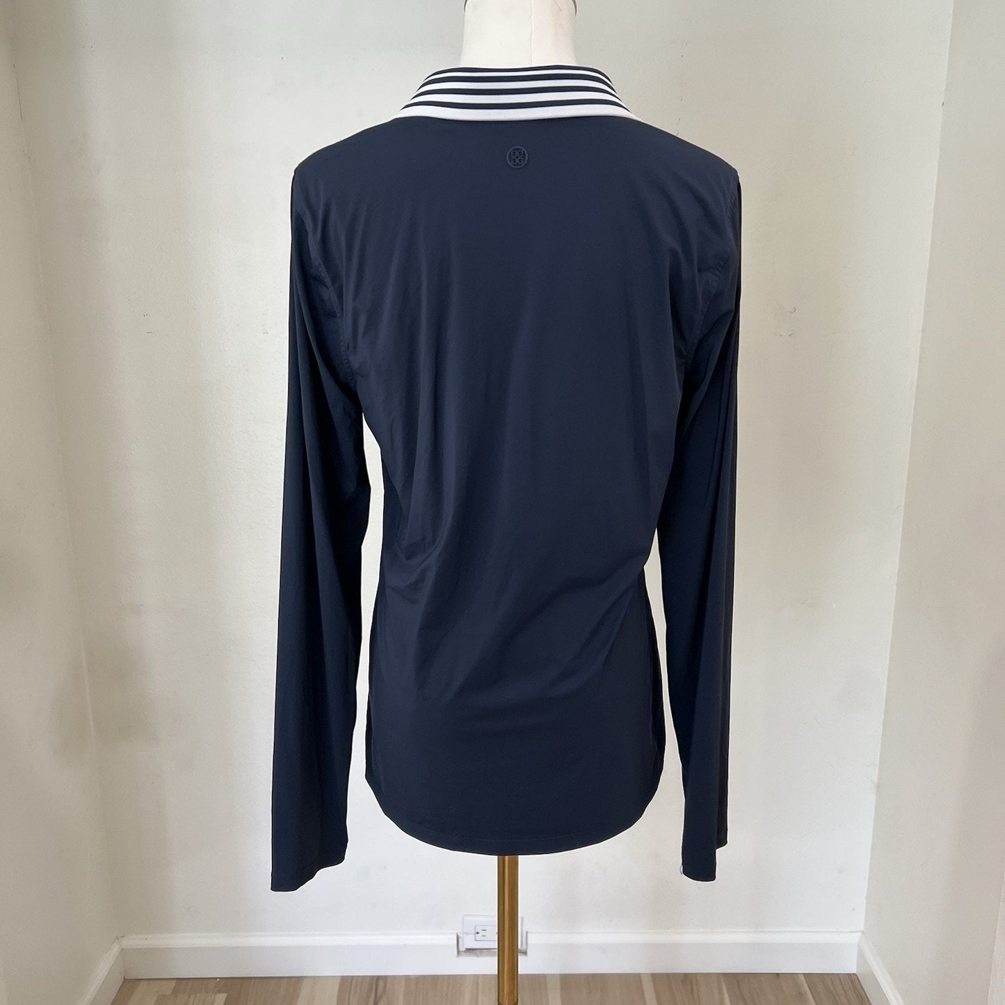 G/Fore Women's (M) Long Sleeve 1/4 Zip Polo Blue Silky Tech Retro Lightweight