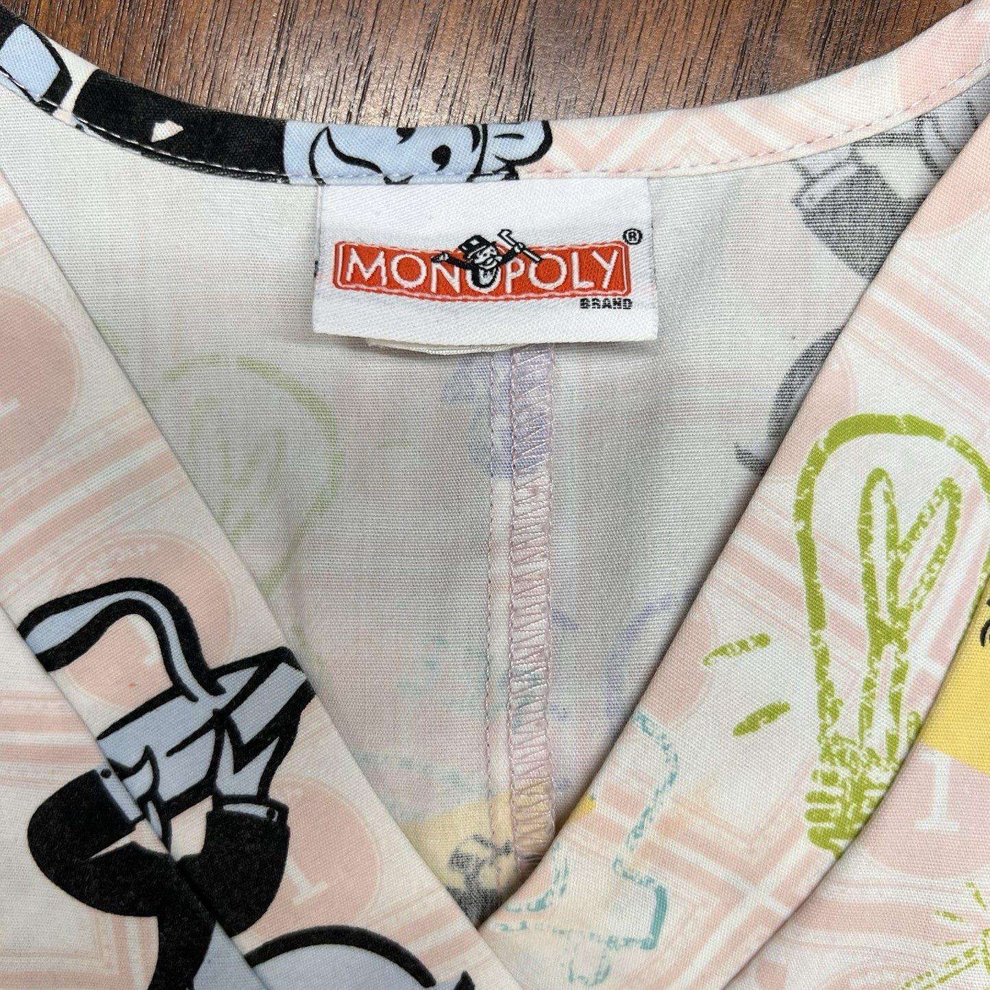 Rare Monopoly the Game Scrub Top XL Women’s Pink