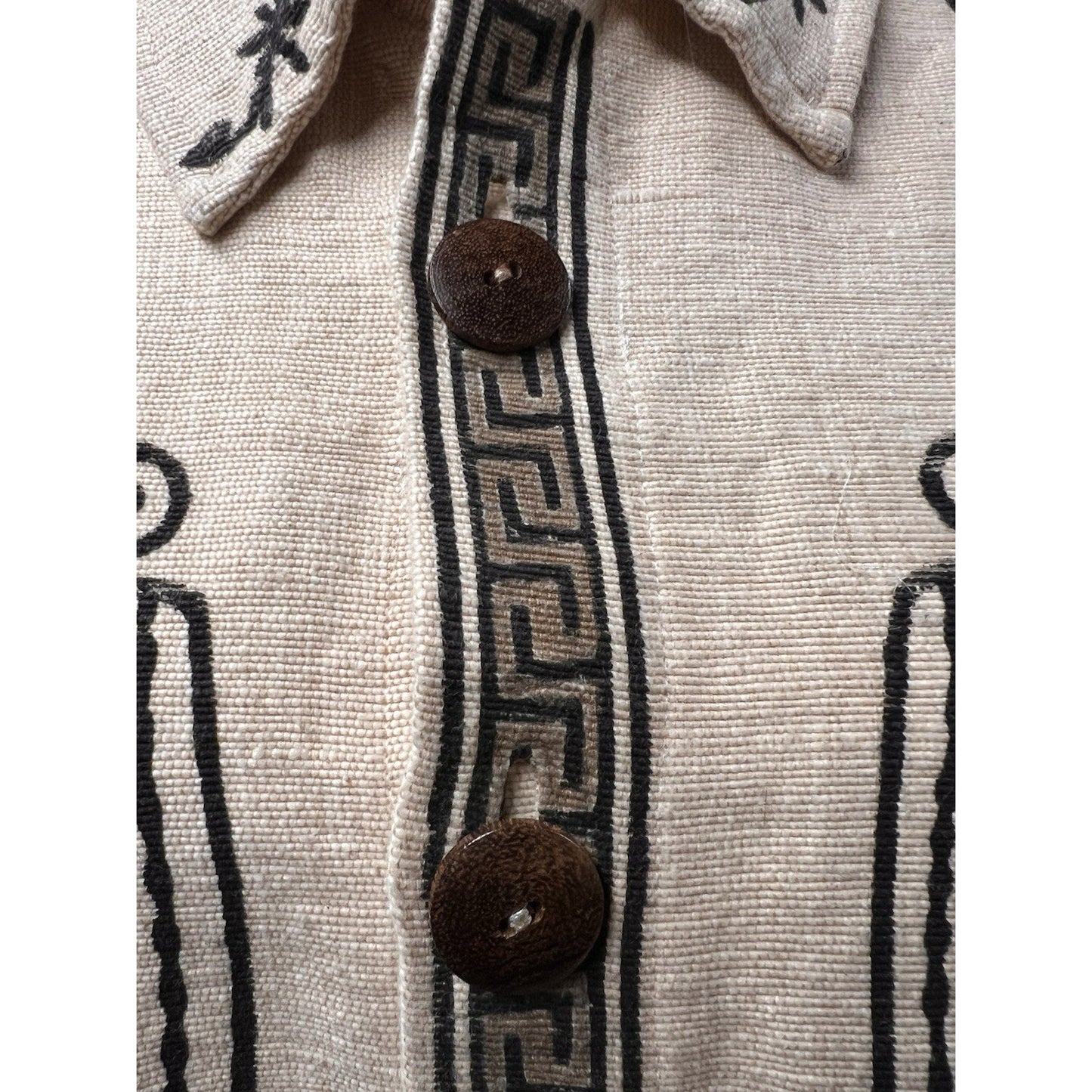 Voth Kimberle’s Palm Desert Woven Cotton Tribal Jacket Art to Wear Petroglyph