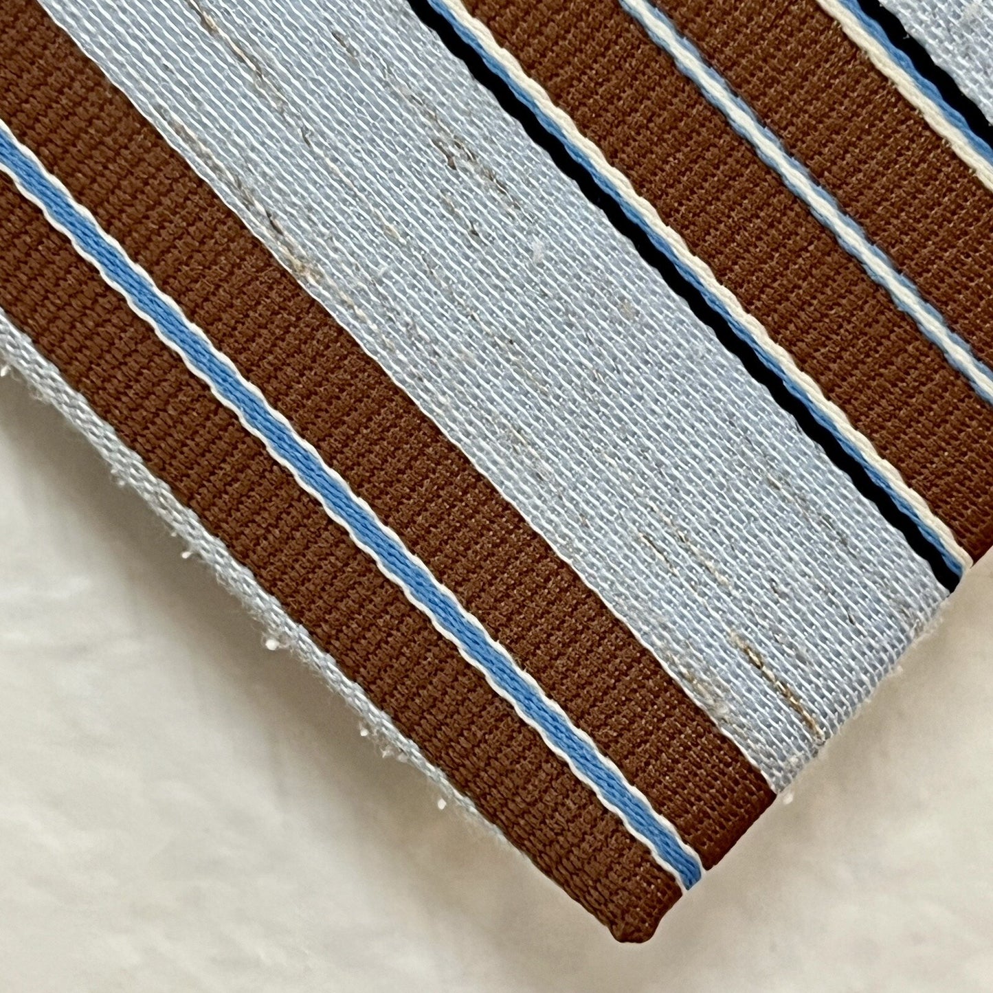 Lilly Daché Vintage Wool & Silk Men’s Necktie 3 x55”Blue & Brown Striped Texture