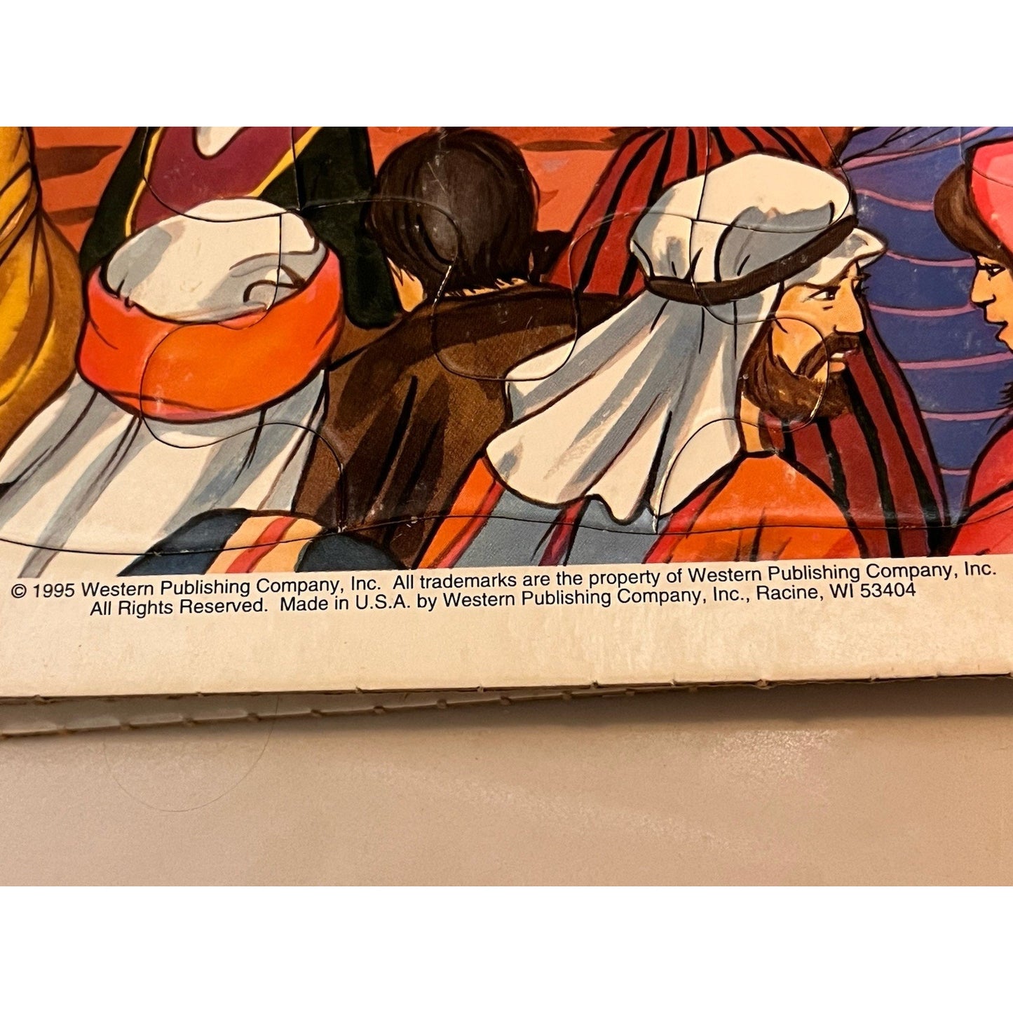 Lot Of 3 1995 Golden Books Frame Tray Puzzles Religious Christian Bible Storie
