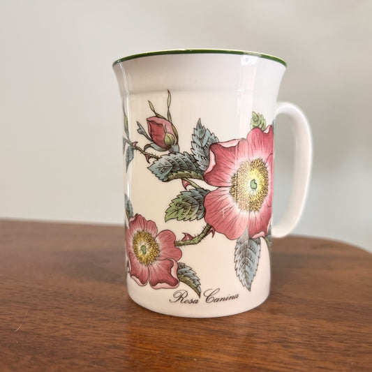 Roy Kirkham Bone China BOTANICAL FLOWERS Rosa Canina Mug Tea Cup Romantic