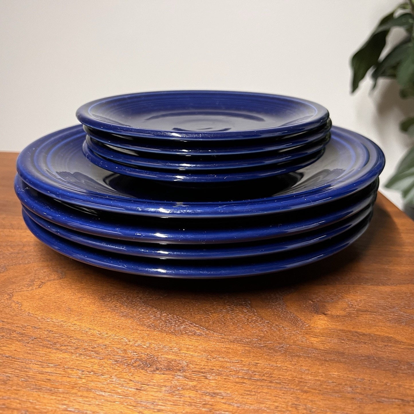8 Pc Fiesta Cobalt Blue Plate Set Dinner & Salad HLC Homer Laughlin USA