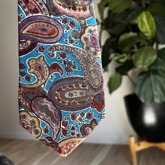 Paisley Men's 100% Italian Silk Tie Jewel Tone