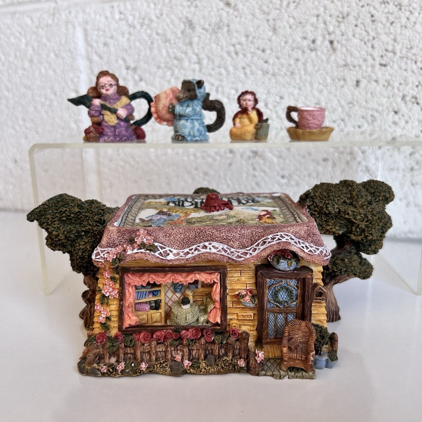 Vintage Little Red Riding Hood Hand Painted Miniature Teapot w/ Figures