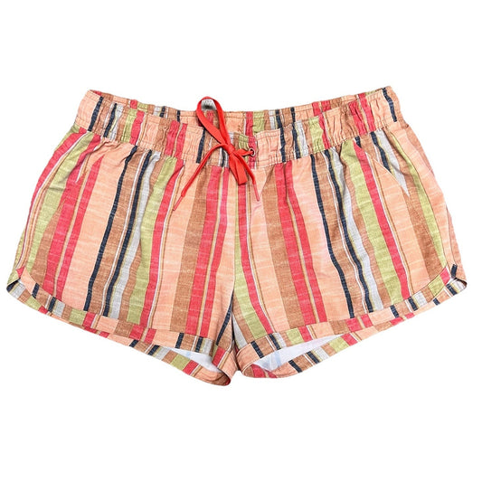 prAna Mariya Women Swim Cover Shorts 32” (M) Stripe Retro Hiking Outdoor