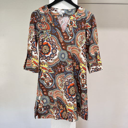 Jude Connally Holly Tunic Mini Dress XS Mod Retro Resort Go Go Hippie Boho Shift