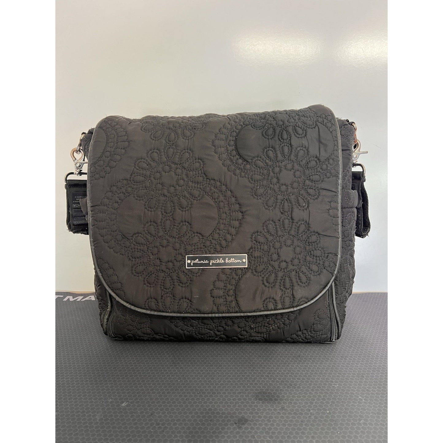 PETUNIA PICKLE BOTTOM Black Quilted Boxy Backpack, Diaper Bag