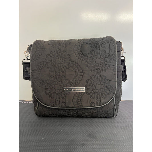 PETUNIA PICKLE BOTTOM Black Quilted Boxy Backpack, Diaper Bag