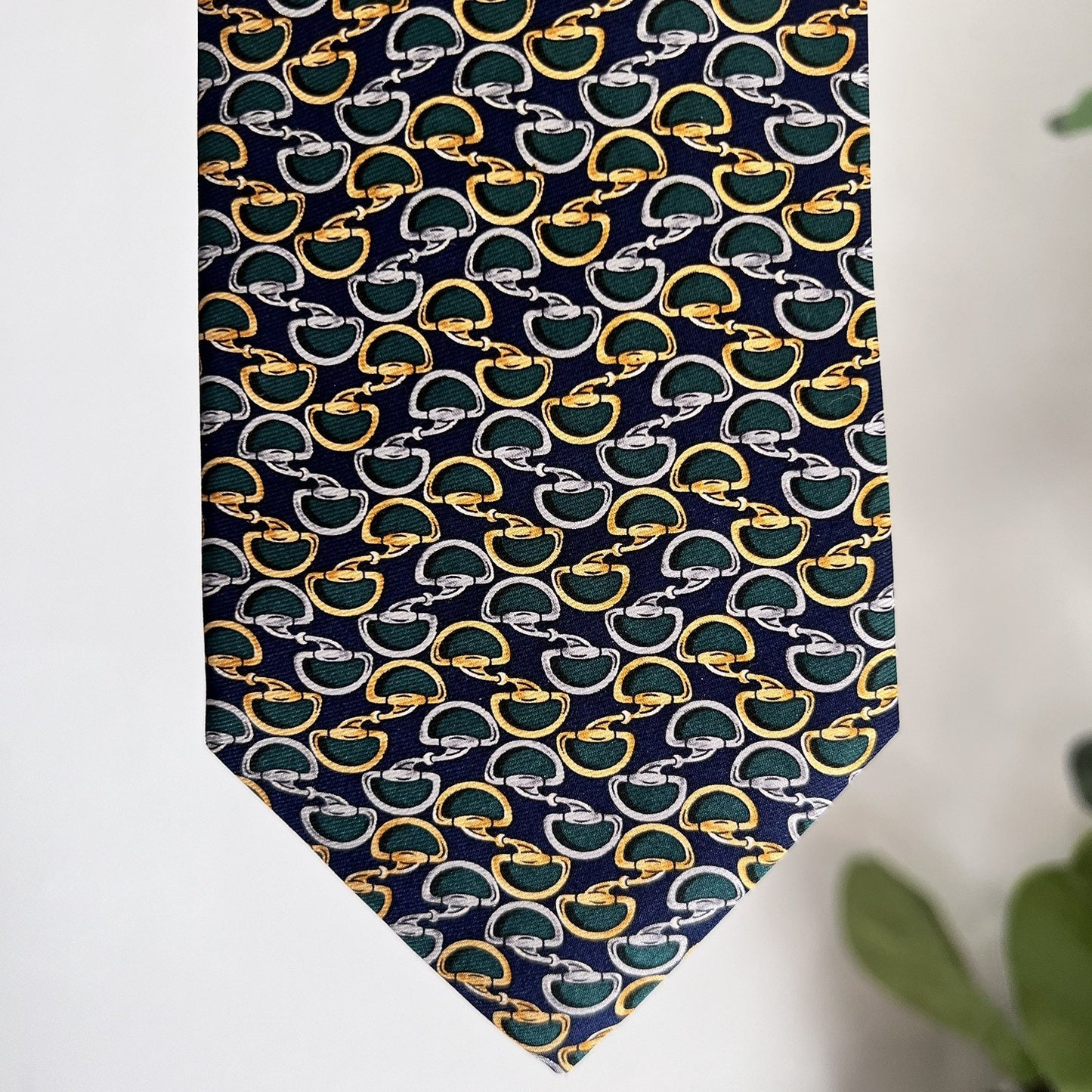 Brooks Brothers Makers Silk Equestrian Horse Snaffle Bit Designer Necktie Tie