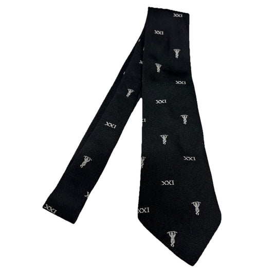 Vintage Crimplene Men’s XXI Black Acrobat Tie Made From Terylene 50” L x 3.25” W