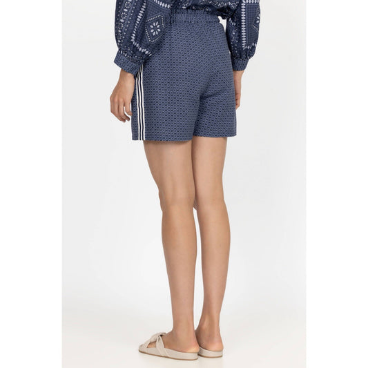 Johnny Was (M) Patched Ikat Linen Paperbag Shorts JW Los Angeles JWLA Beach Prep