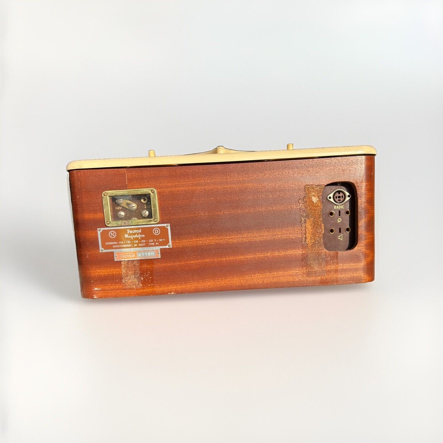 1955 WORKING Proton Magnetofon Modell 91 Norwegian Reel-to-Reel w/ Case & More