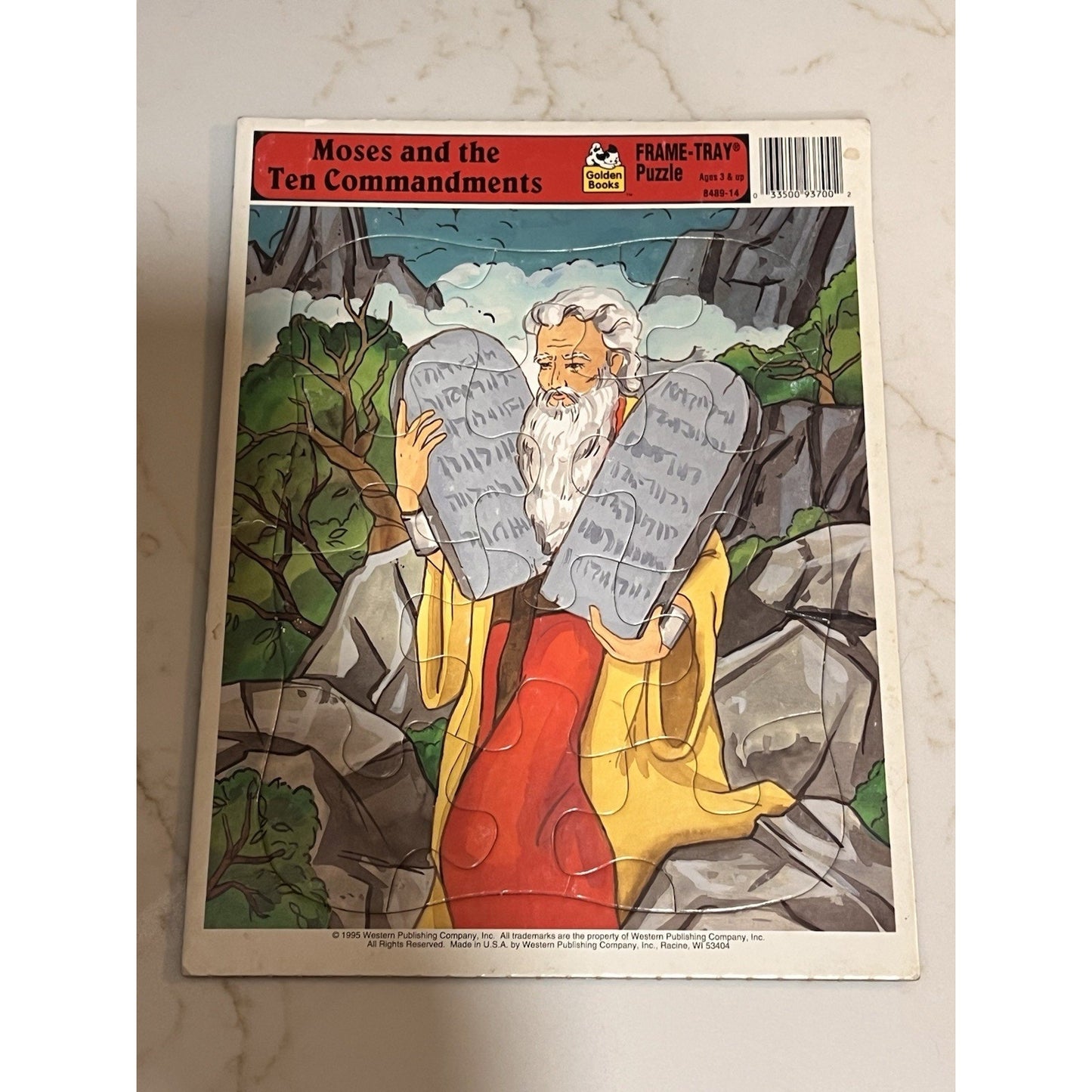 Lot Of 3 1995 Golden Books Frame Tray Puzzles Religious Christian Bible Storie